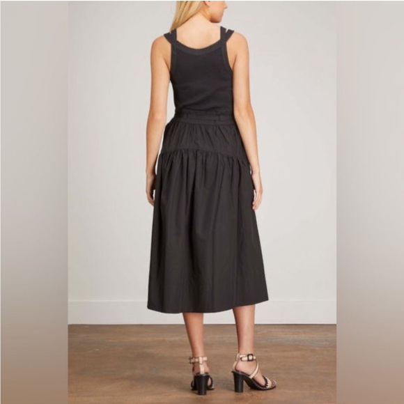 Ulla Johnson Black Lilith Sleeveless Belted Cotton Midi Dress Size 6 - Picture 3 of 14